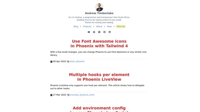 andrewtimberlake.com screenshot