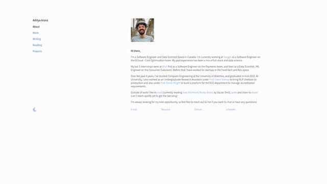 arora-aditya.com screenshot