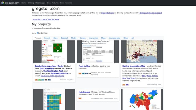 gregstoll.com screenshot