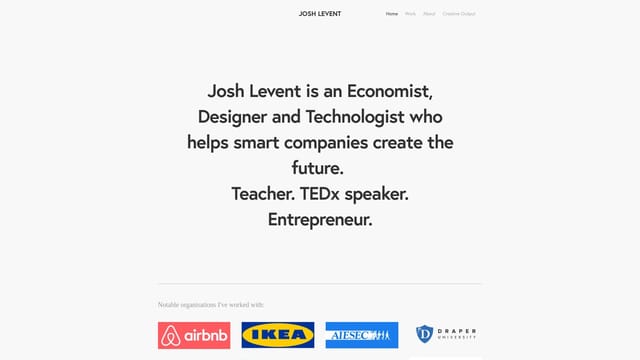 joshlevent.com screenshot