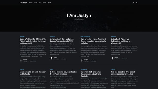 justyn.io screenshot