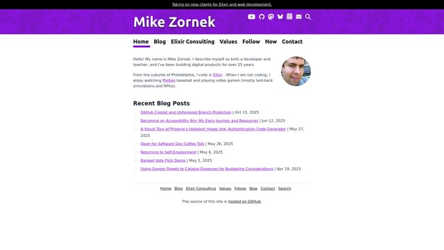 mikezornek.com screenshot