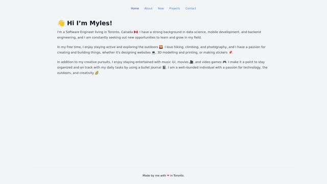 mylesb.ca screenshot