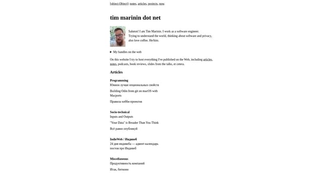 timmarinin.net screenshot