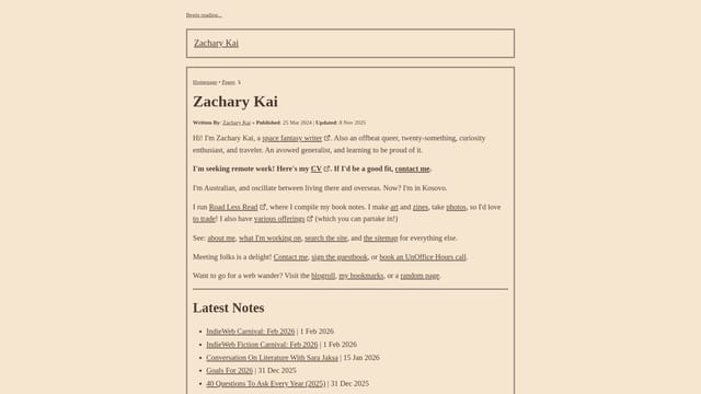 zacharykai.net screenshot